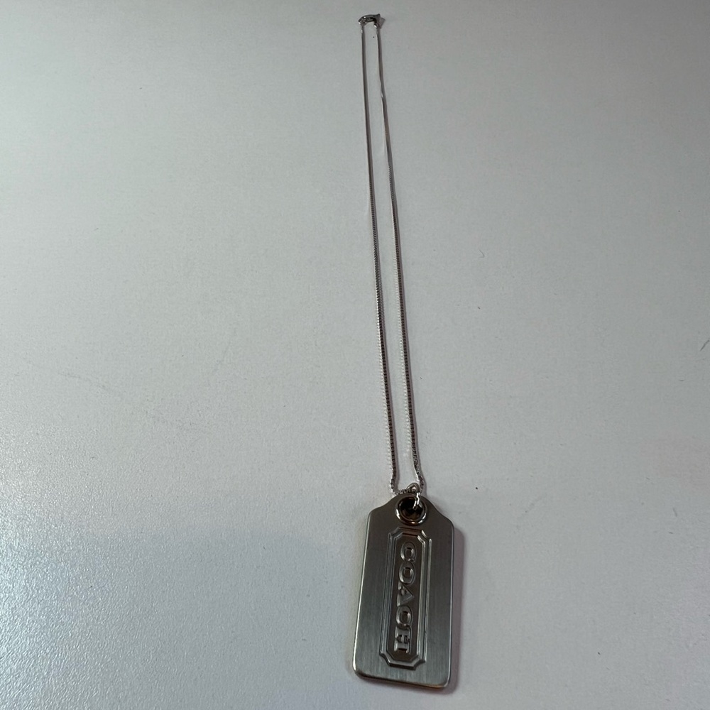 Coach Silver Tag Necklace